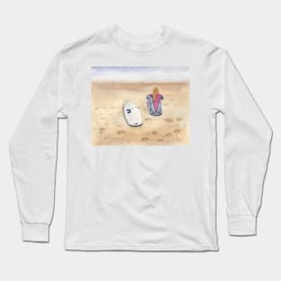 Female Surfer at the Beach Long Sleeve T-Shirt